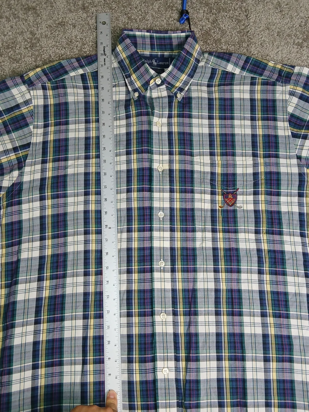 Ralph Lauren Golf Tilden Men's Button-Up Shirt‎ Tartan Plaid - Size Large